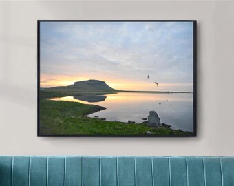 Iceland Grundarfjordur Print, Sunset Landscape Photography, Nordic Art