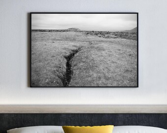Iceland Snaefellsnes Lava Field Print, Earth Fissure Landscape Photography, Nordic Art