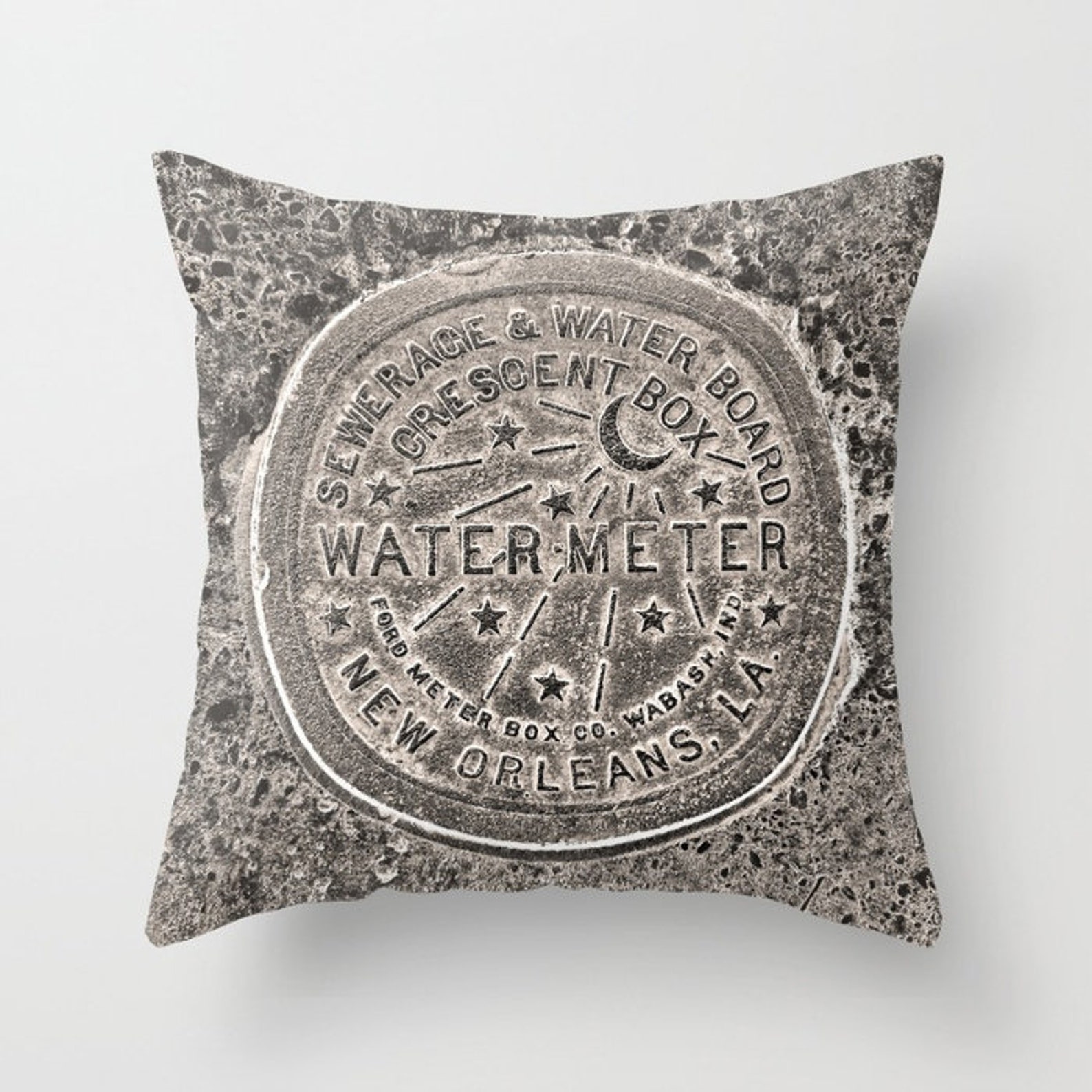Water Meter Pillow brown pillow New Orleans throw pillow | Etsy