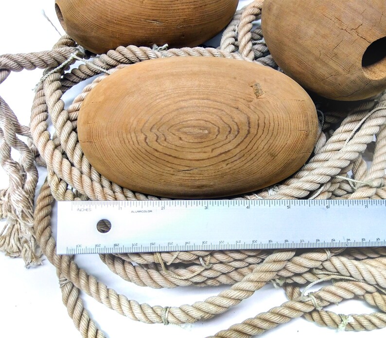 Vintage Nautical Decor Cedar Wood Fishing Net Floats Etsy
