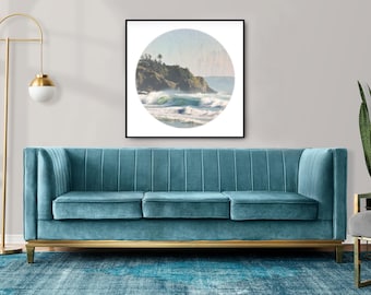 Die Küste von Beton, oregon Küstenlandschaft, Indischer Strand Kunst, Wave Curl, Nautische Dekoration, Pazifischer Nordwesten, Pinhole Foto, Komposit Fotografie