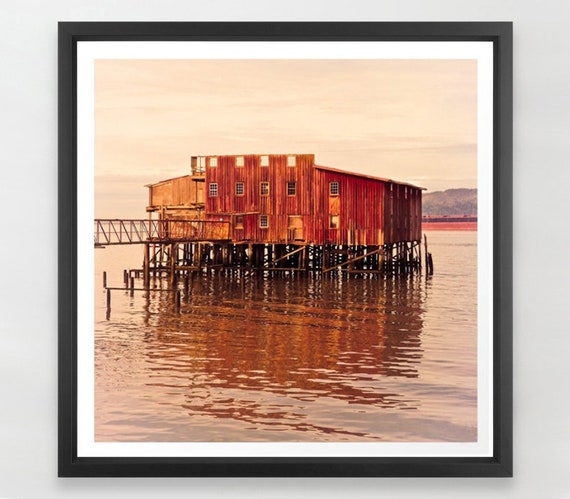 Columbia River Art Print, Old Red, Fishing Net Shed, Astoria