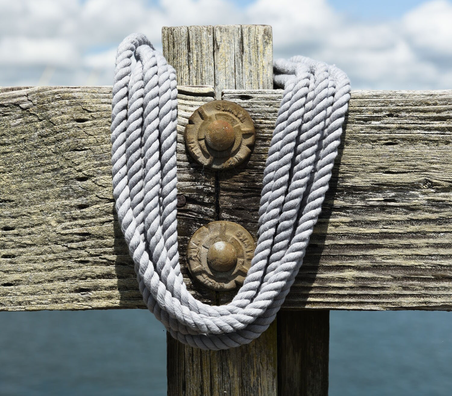 Grey Rope Nautical Cotton Decor, Beach Decor, Wood Decor, Upcycled Nautical, Nautical Decor, Vintage Boat Decor, Boat Art, Fishing Rope