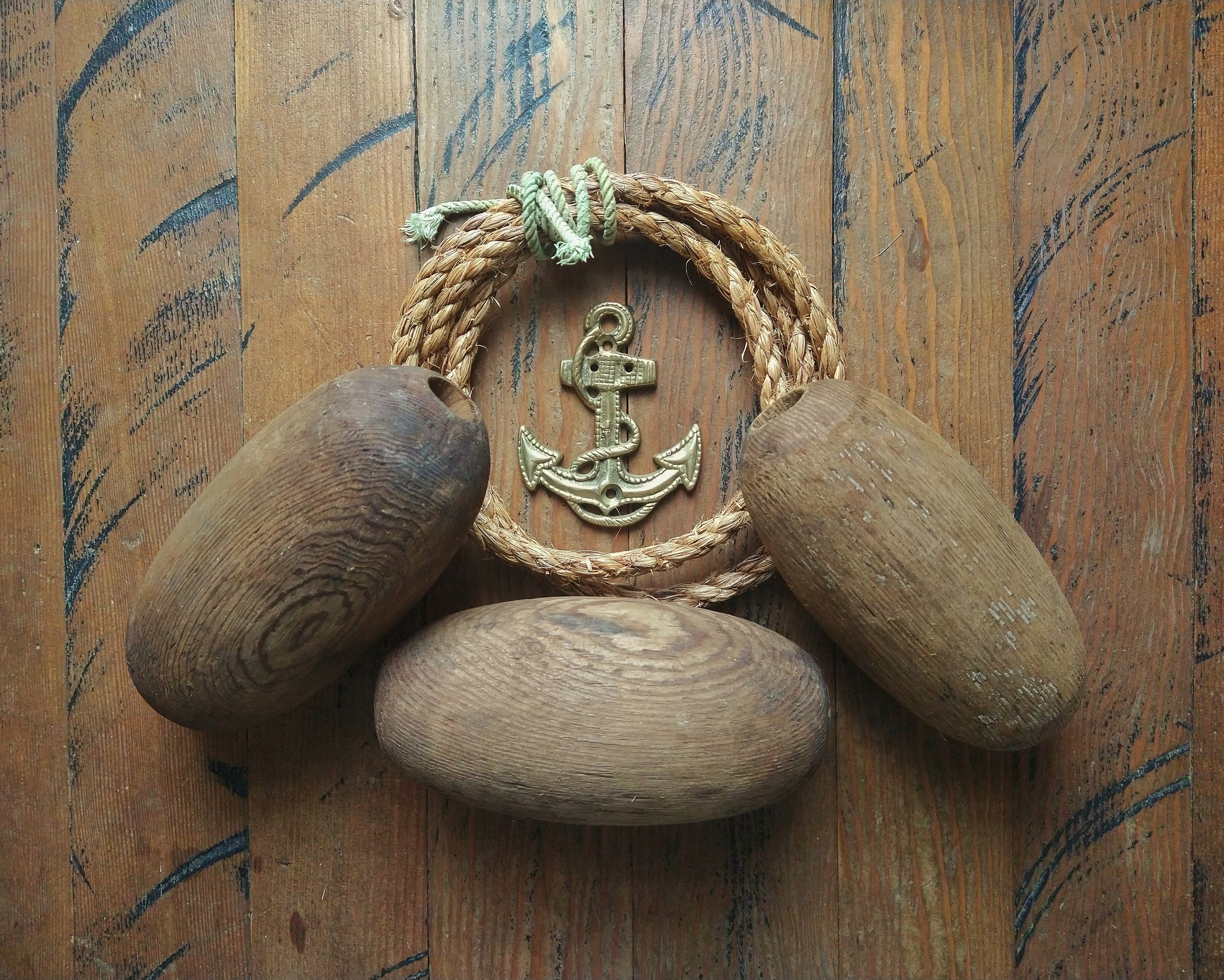 Wooden Buoy, Boat Decor, Nautical Decor, Vintage Fishing Decor