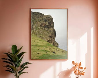 Iceland Blatindur Hill Print, Heimaey Mountain Landscape Photography, Nordic Art