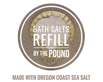 Nasses Salz Badesalz, 1 Pfund oder 2 Pfund Nachfüllbeutel, Einweichsalz, Spa-Salz, natürliche Selbstpflege, Hautpflege, Küste von Oregon, Pazifik, Meersalz