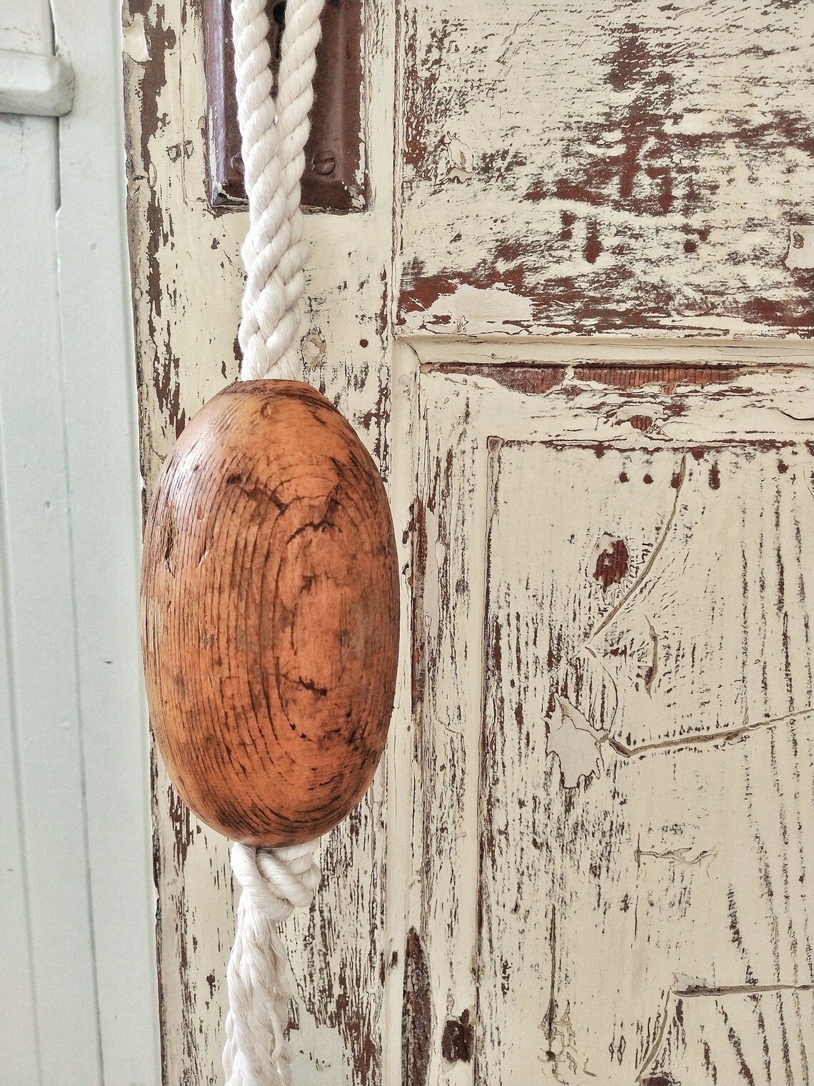 Vintage Orange Nautical Buoy Hanger Wood Floats Wood Buoy Etsy