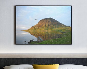Iceland Kirkjufell Print, Sunset Landscape Photography, Nordic Art