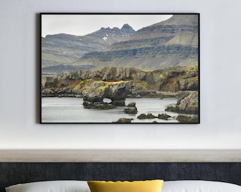 Iceland Berunes Coast Print, Landscape Photography, Sea Arch Nordic Art