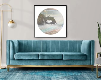 Landschaft an der Küste von Oregon, Cape Disapockment Leuchtturm Kunst, Ozean, Waikiki Strand, Nautische Dekoration, Pazifischer Nordwesten, Pinhole Foto