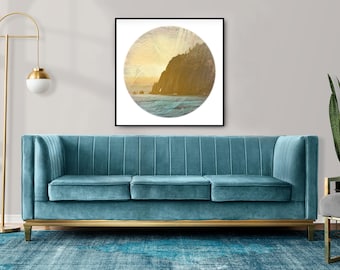 Oregon Coast Landscape Print, Beach Art, Manzanita, Ocean, Neahkahnie Mountain, Nautical Decor, Pacific Northwest, Sunset, Pinhole