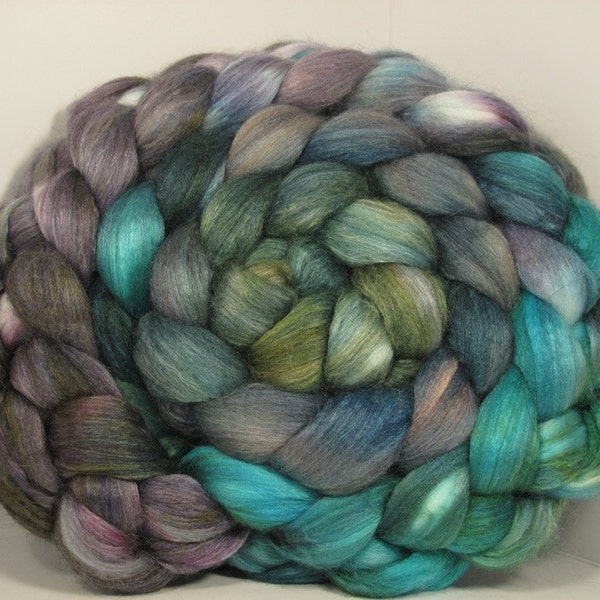 Merino Cultivated Silk 50/50 Roving Combed Top - 4oz - Garden Pond 1