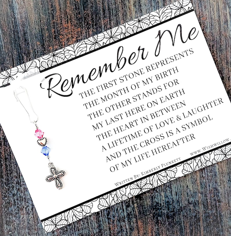 Remember Me Charm Memorial Gift With Original Poem ...