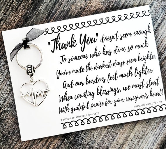 Thank You Gift From Family - READY TO SHIP - Caregiver's Heart Poem - Keychain For Nurse, Therapist, Hospice, Medical Assistant, Caregiver