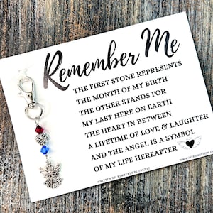 The ORIGINAL Remember Me Poem And Charm - Sympathy Gift, Loss, Memorial, Remembrance, Custom Made (Filigree Angel & Heart With Swirls)