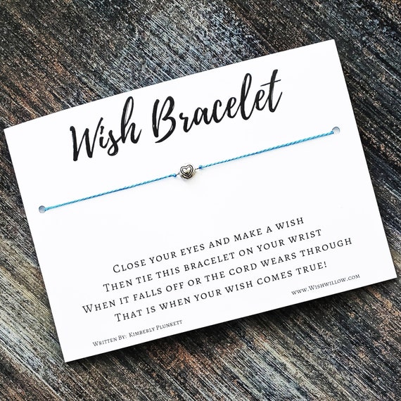 SALE - Wish Bracelet - Unique Gift, Thank You, Birthday, Party Favor, Little, Simple - Choose Your Favorite Color - (Circle With Hearts)