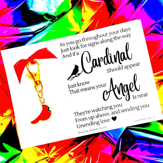 Sympathy Gift - Golden Cardinal Charm With Poem By Kimberly Plunkett - Grief, Loss, Condolences, Guardian Angel, Heaven, Signs From Above