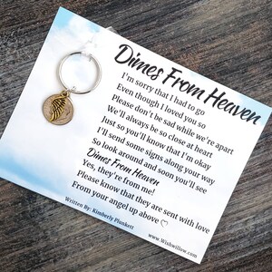 Dimes From Heaven Poem by K. Plunkett - Keychain Gift - Loss, Loved One ...