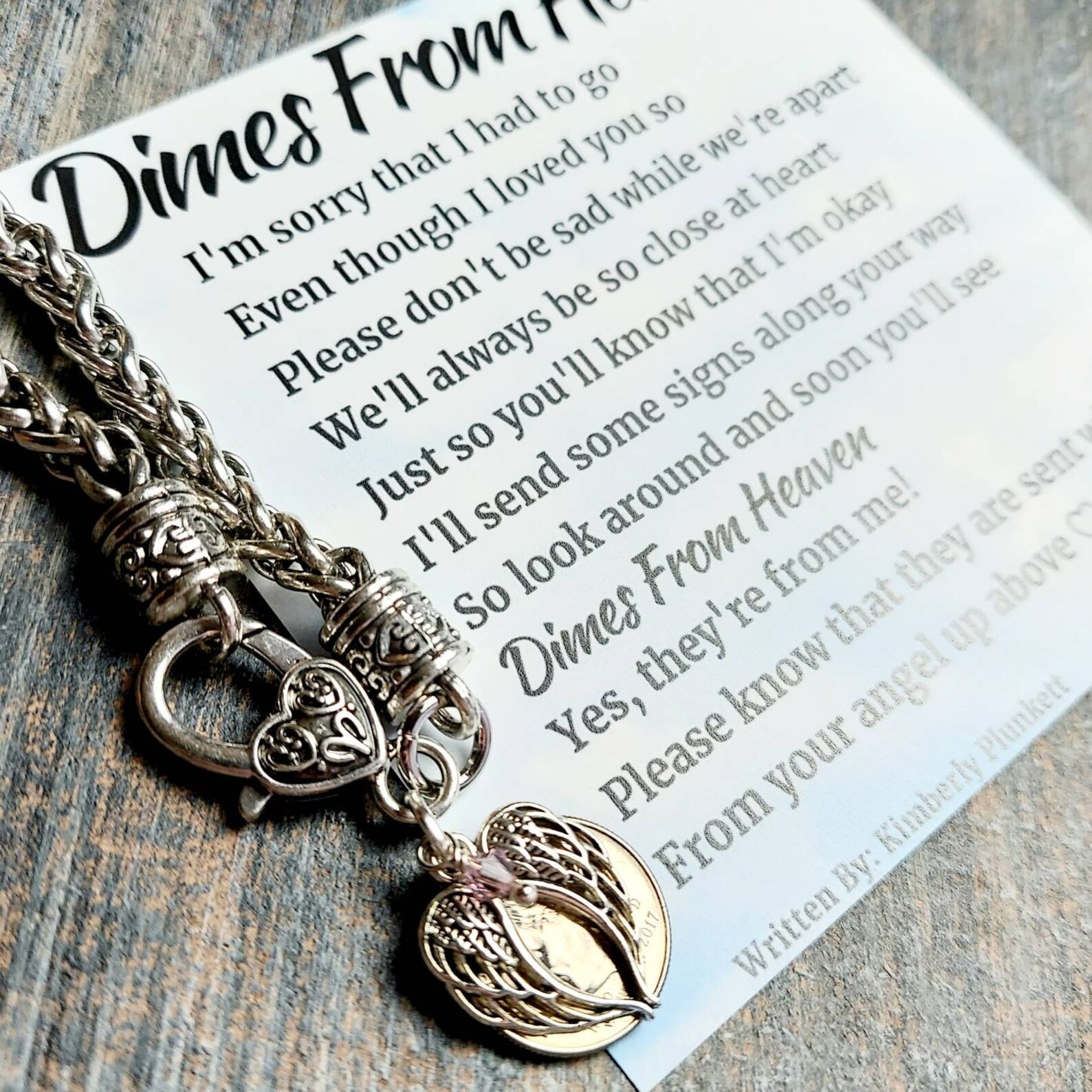 Dimes From Heaven Gift Heavy Weight Bracelet With Poem Card - Etsy UK