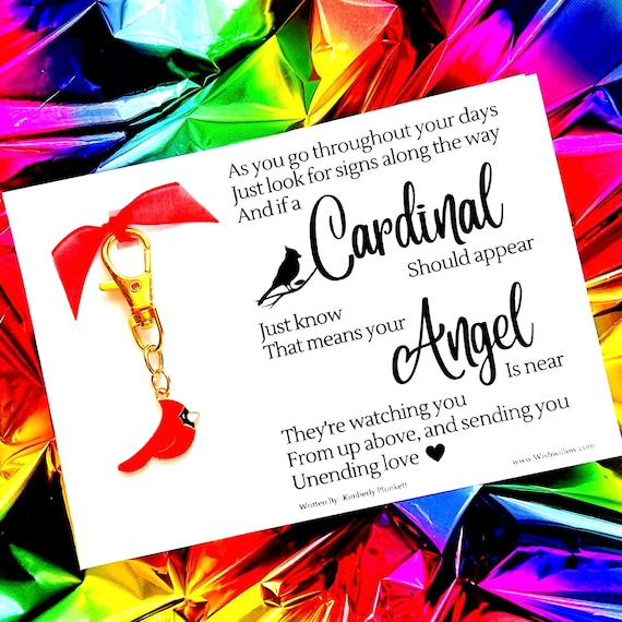 Sympathy Gift - Golden Cardinal Charm With Poem By Kimberly Plunkett - Grief, Loss, Condolences, Guardian Angel, Heaven, Signs From Above