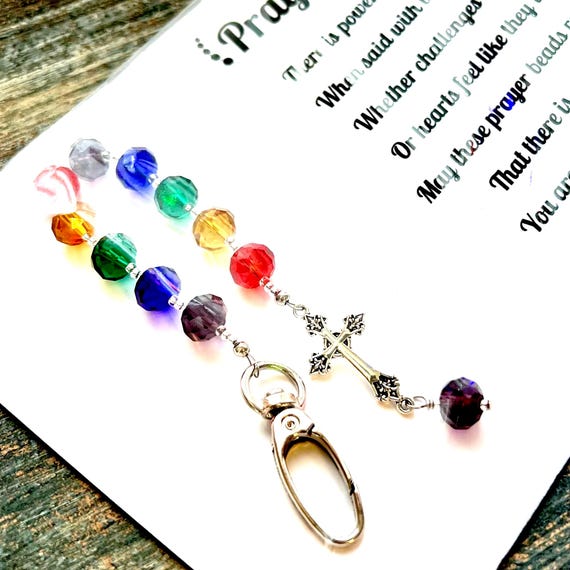 Prayer Beads - Encouragement Gift - Poem By Kimberly Plunkett - (Cross)