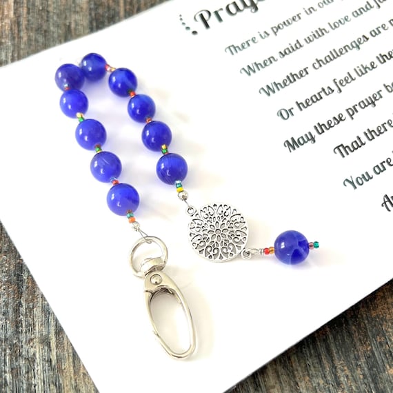 SALE - Prayer Beads Gift & Poem - Faith, Hope, Love, Pray, Encourage, Support - OOAK - As Shown In Photos