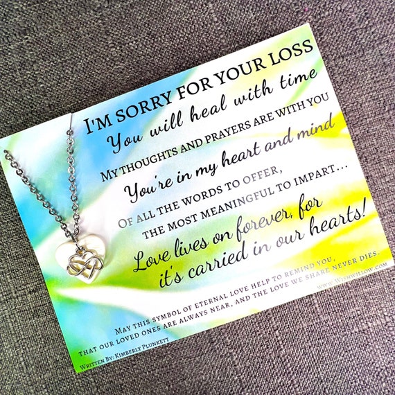 Sympathy Gift - I'm Sorry For Your Loss, Bereavement, Condolences, Remembrance, Loved One, Grief - Necklace (White Heart)