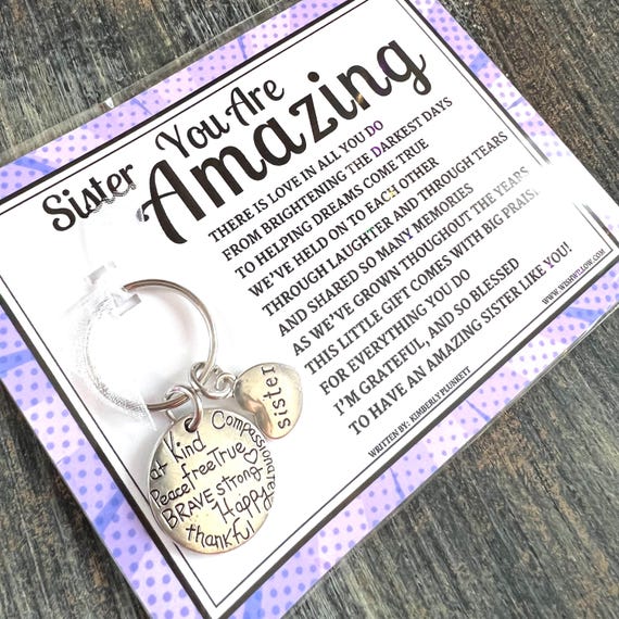 Sister You Are Amazing Poem By Kimberly Plunkett - Keychain Gift