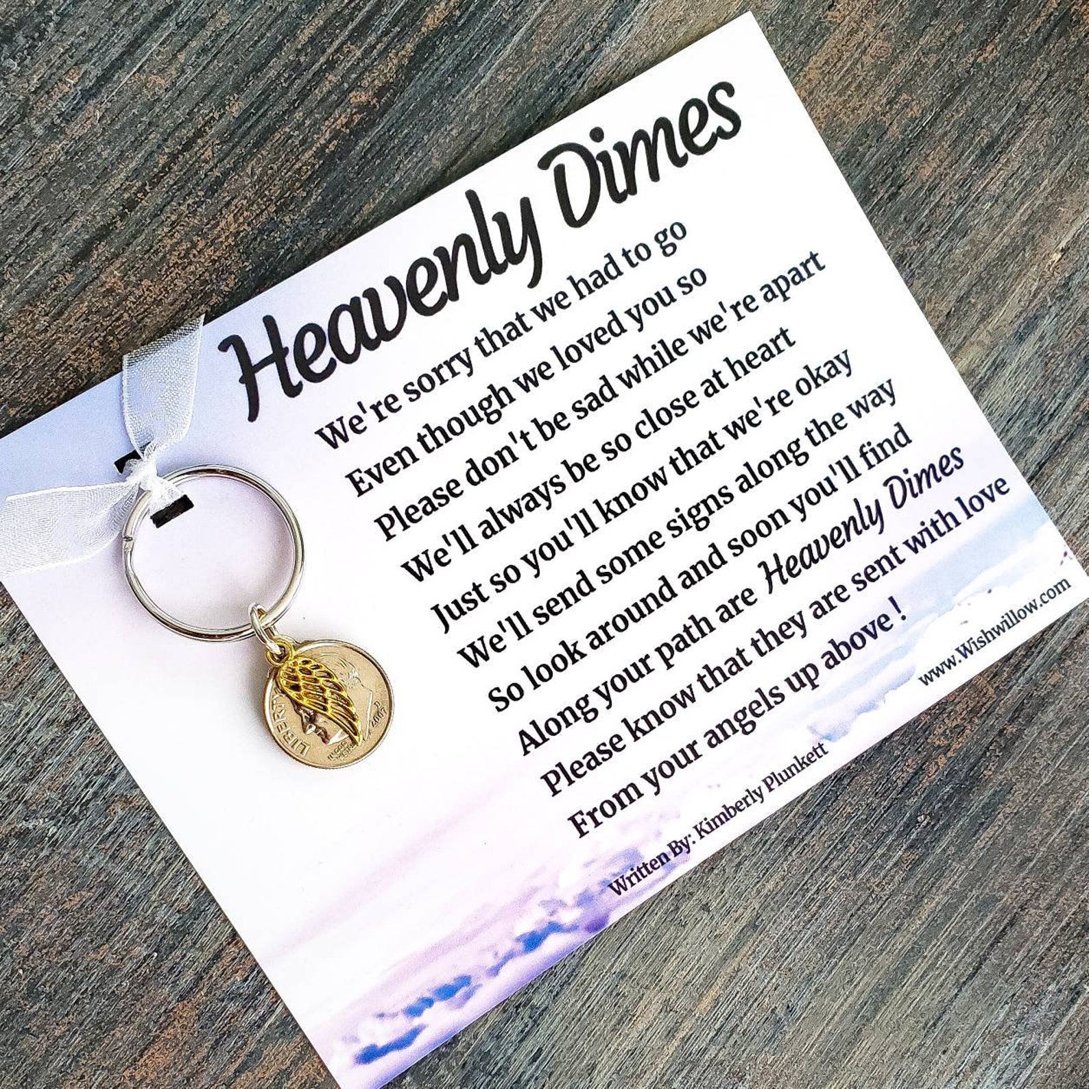 Heavenly Dimes Keychain Signs From Heaven Angels Are Near Etsy