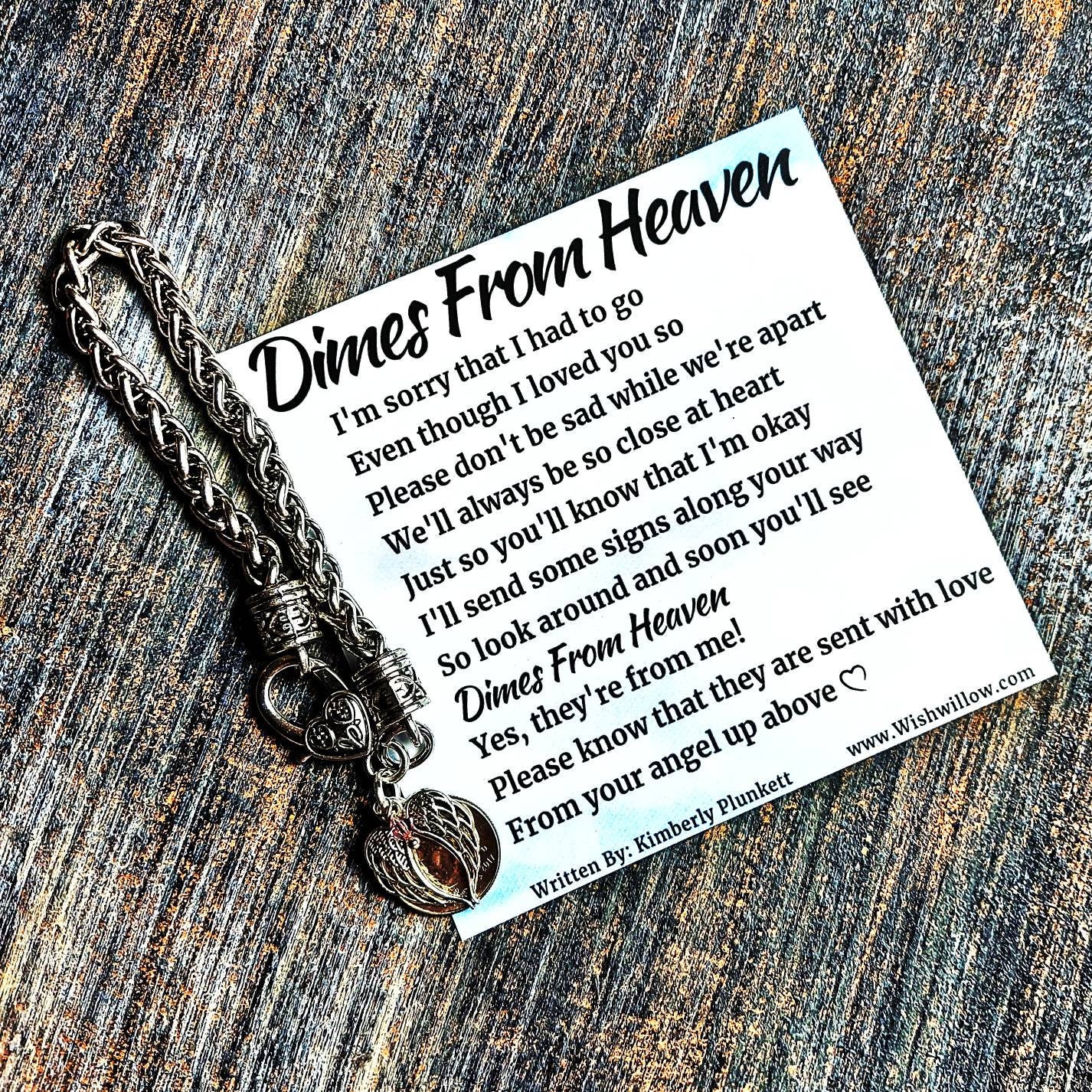 Dimes From Heaven Gift Heavy Weight Bracelet With Poem Card - Etsy UK