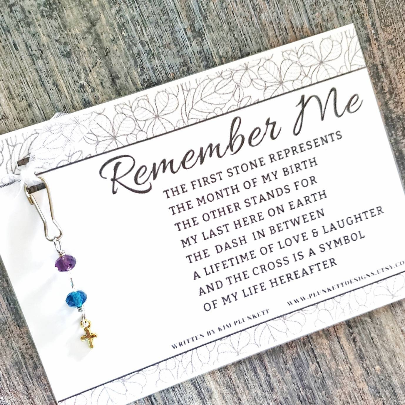 Remember Me Memorial Gift Featuring An Original Poem