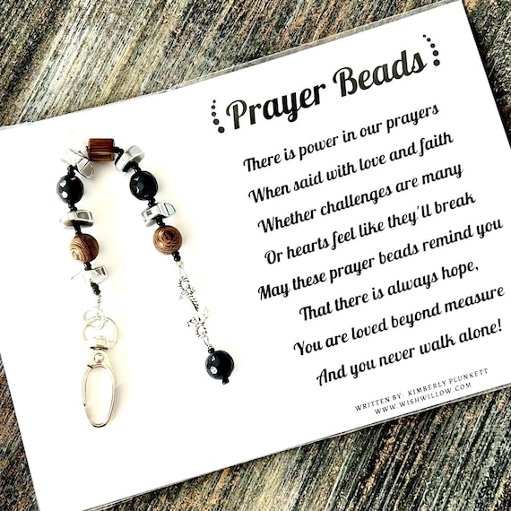 SALE - Prayer Beads Gift & Poem - Faith, Hope, Love, Pray, Encourage, Support - OOAK - As Shown In Photos