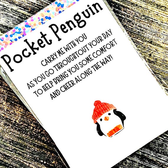 Pocket Hug Gift: Mini Acrylic Penguin - Inspirational Card