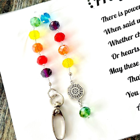 SALE - Prayer Beads Gift & Poem - Faith, Hope, Love, Pray, Encourage, Support - OOAK - As Shown In Photos