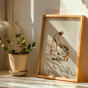 Jesus Blessing Children Art Print | Christian Wall Art | Faith Nursery Decor image 2