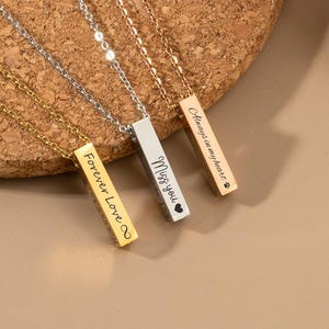 Vertical Bar Urn Necklace, Urn Necklaces for Ashes, Custom Engraved Urn Necklace, Memorial Ashes Necklace for Women, Human Or Pet Ash Holder