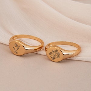 Family Florals Ring • Combined Birth Flower Ring • Bouquet Ring • Multiple Flower Ring • Personalized Gift for Grandma • Mother Day Gift