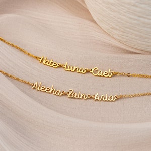 Mini Multiple Name Bracelet • Dainty Name Bracelet • Personalized Jewelry • Kids Name Jewelry • Mother Gifts • Gift for Her • Christmas Gift