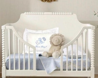 Baby linen hemstitched boudoir pillow for Baby's Nursery announcement pillow Crib Baby Shower Gift newborn babies Heirloom Embroidered Linen