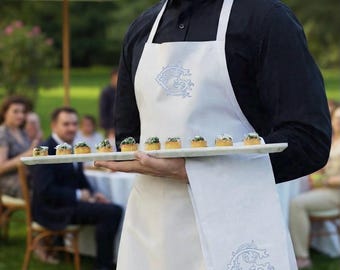 Servilleta de camarero, paño bordado, servicio de mayordomo, servilleta con monograma, monograma personalizado, recepción de boda, camarera, paño de camarero, toalla de mayordomo