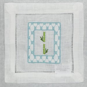 Mahjong tiles embroidered Cocktail Napkins Hand towels personalized Coasters host gift brodées Serviette en lin Aperitivo coasters image 9