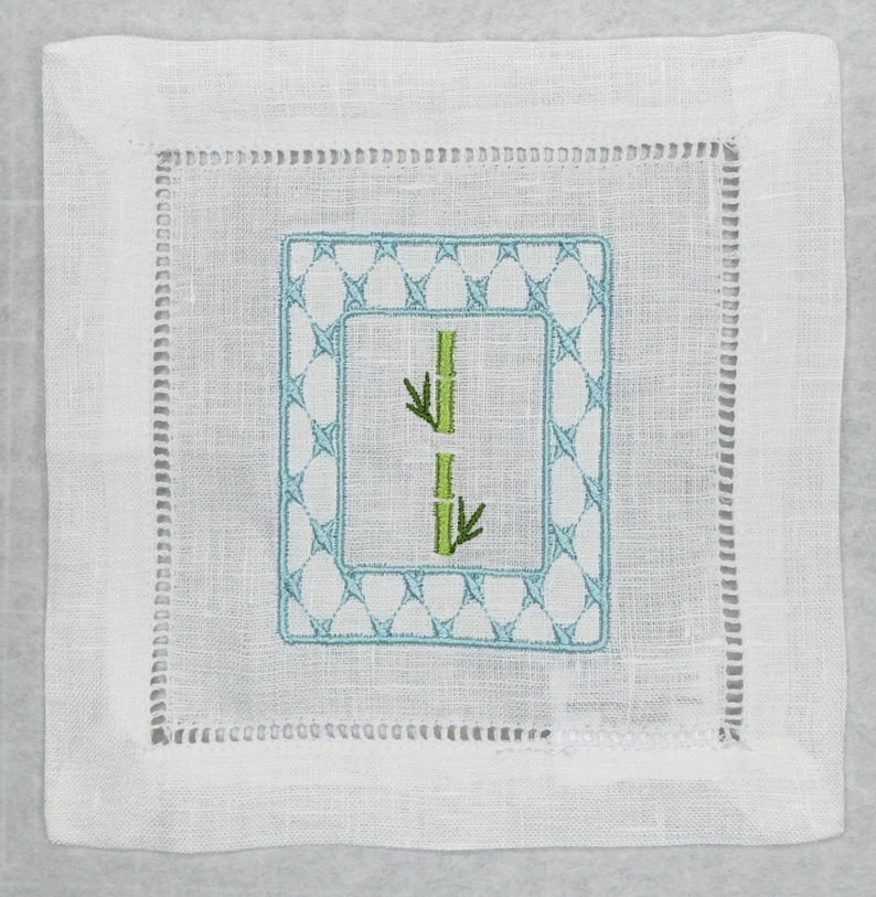 Mahjong tiles embroidered Cocktail Napkins Hand towels personalized Coasters host gift brodées Serviette en lin Aperitivo coasters image 9