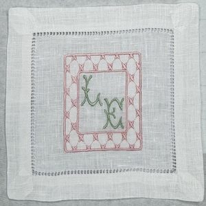 Mahjong tiles embroidered Cocktail Napkins Hand towels personalized Coasters host gift brodées Serviette en lin Aperitivo coasters image 10