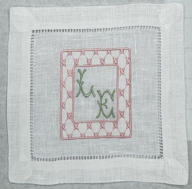 Mahjong tiles embroidered Cocktail Napkins Hand towels personalized Coasters host gift brodées Serviette en lin Aperitivo coasters image 10