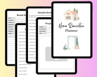 Home Renovation Planner: Project, Budget, Design Templates (Printable PDF)