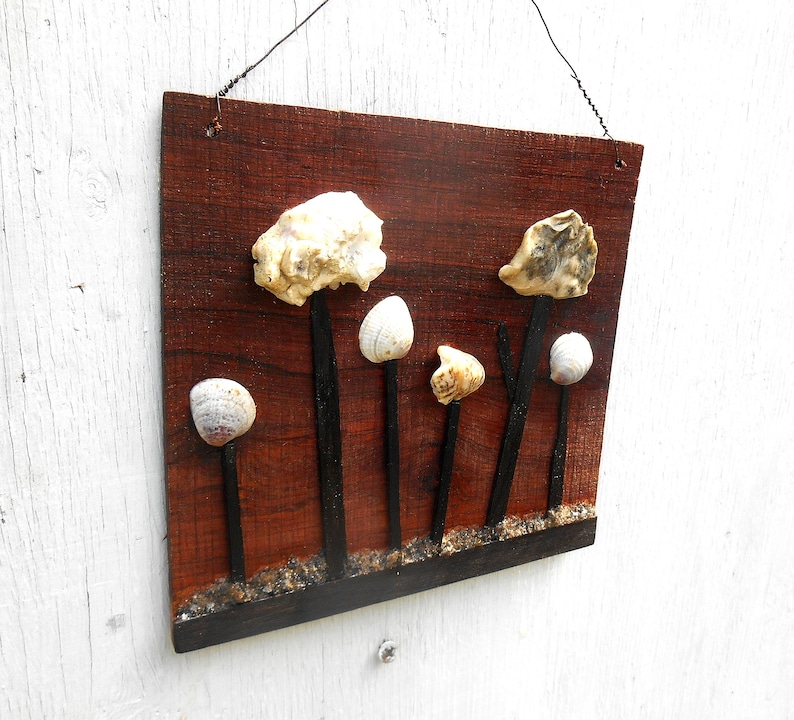 Seashell Garden Art Assemblage Found Object Beach Art Etsy