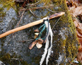 Wild Cherry Talking Stick Wand with burl wood