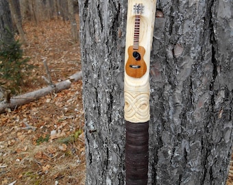 Guitar Walking Stick, Heirloom quality staff for Guitarist, Collector