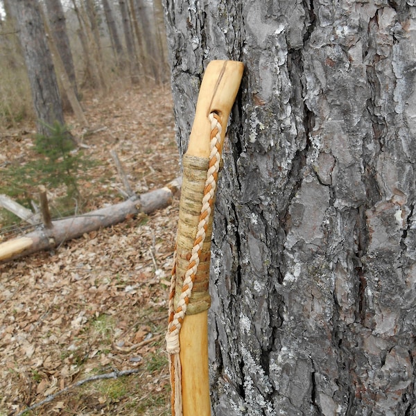 Bâton de marche fait main en bois d'érable pour les randonnées dans la nature, les sentiers de randonnée