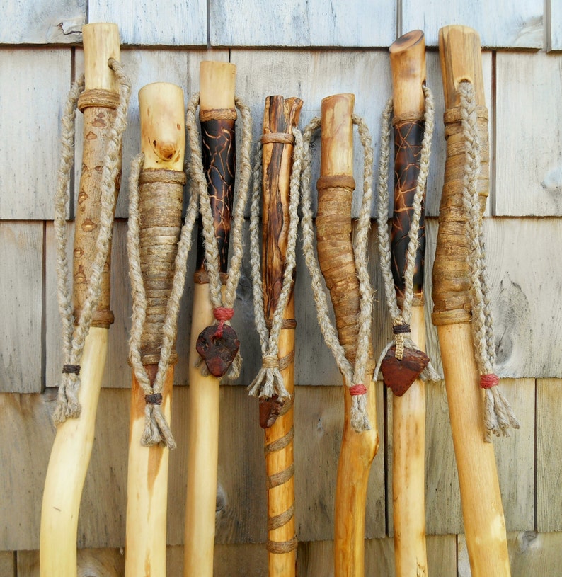 Walking stick Maine Made Wood Hiking Staff with handmade burl Etsy